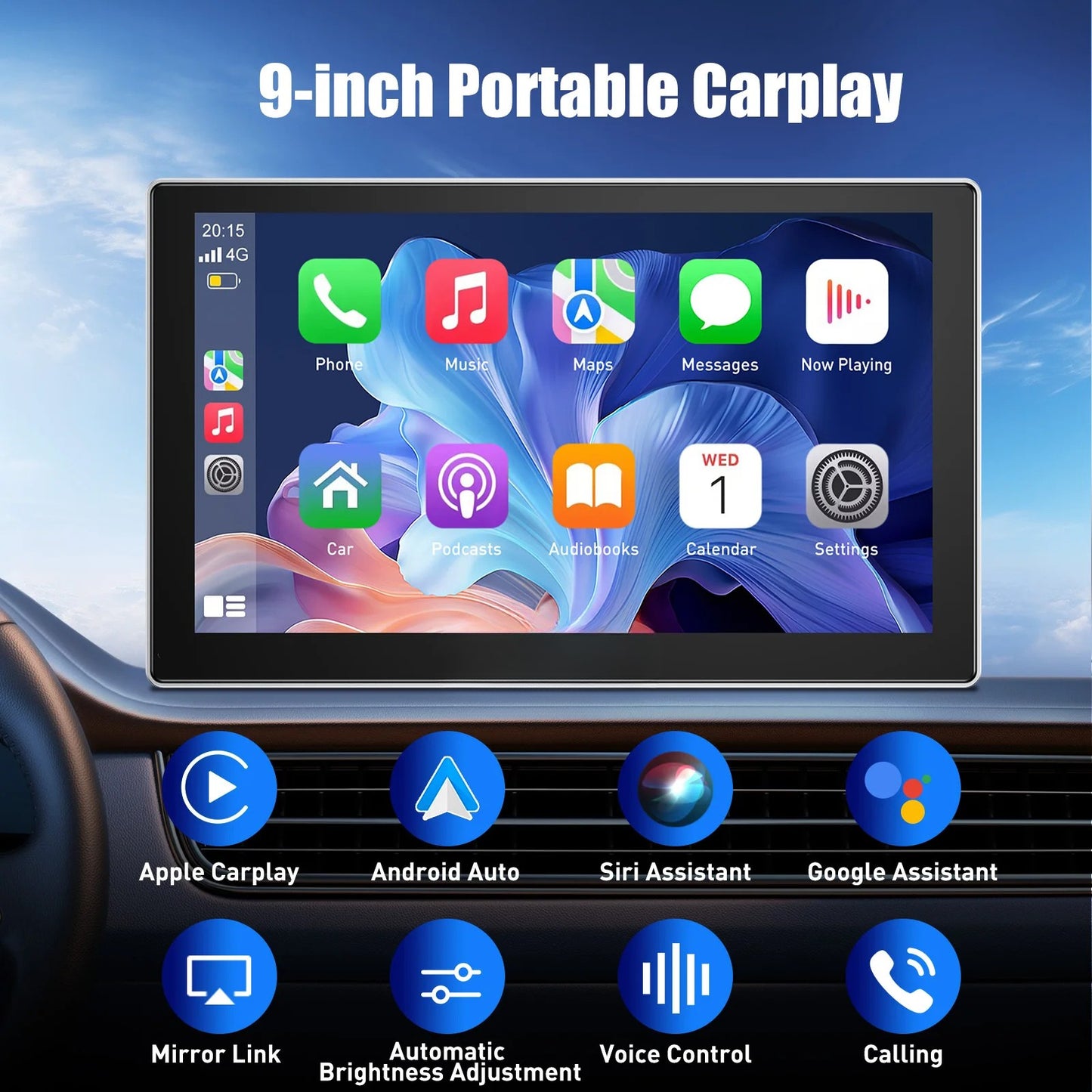 Postura™ Vision 9” – Wireless CarPlay & Android Auto