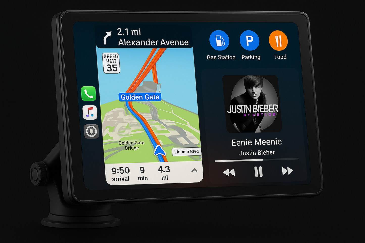 Postura™ Drive — 9" Wireless CarPlay & Android Auto Display