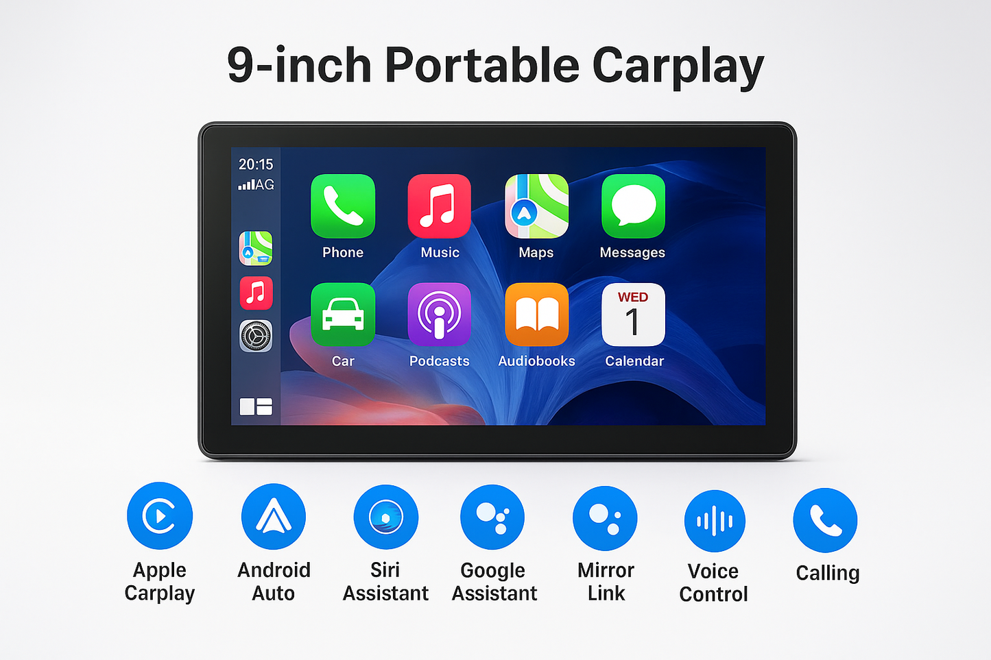 Postura™ Drive — 9" Wireless CarPlay & Android Auto Display