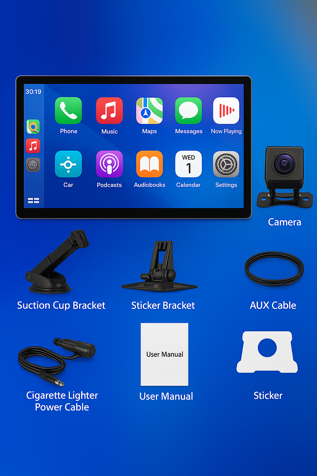 Postura™ Vision 9” – Wireless CarPlay & Android Auto