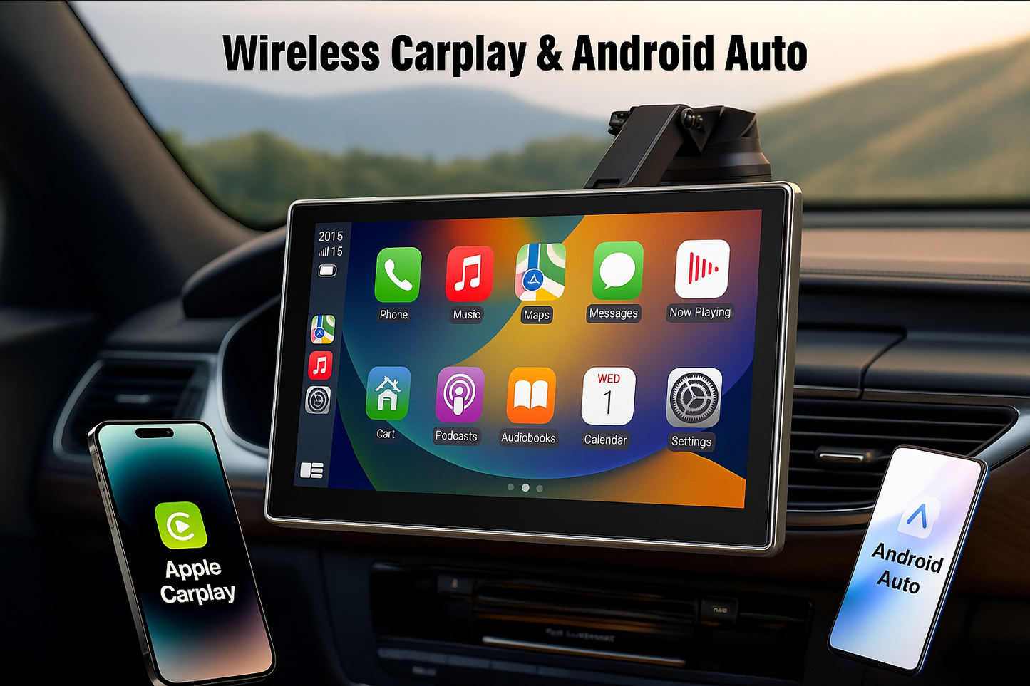 Postura™ Vision 9” – Wireless CarPlay & Android Auto