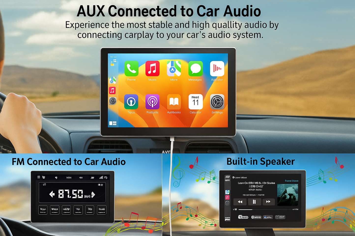 Postura™ Vision 9” – Wireless CarPlay & Android Auto